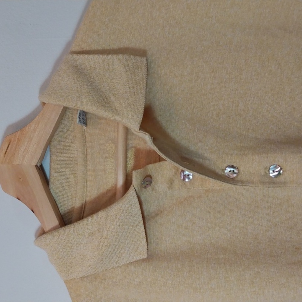 Like New Barry Bricken XL Pale Yellow Silk/Cotton Polo Shirt